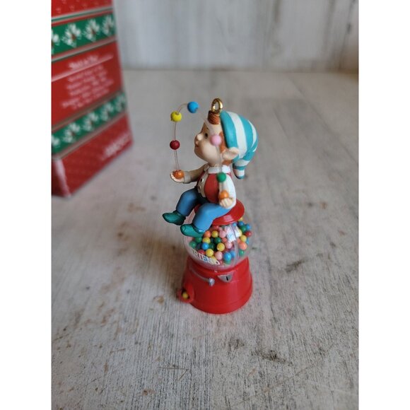 Enesco stuck on you gumball machine elf ornament Xmas vintage - Picture 5 of 6